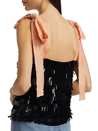 Tina Sequin & Velvet Top