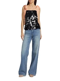 Tina Sequin & Velvet Top