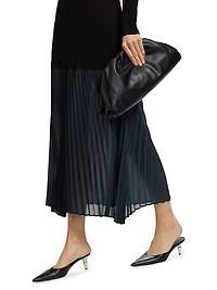 Jerry Mixed-Media Long-Sleeve Midi-Dress