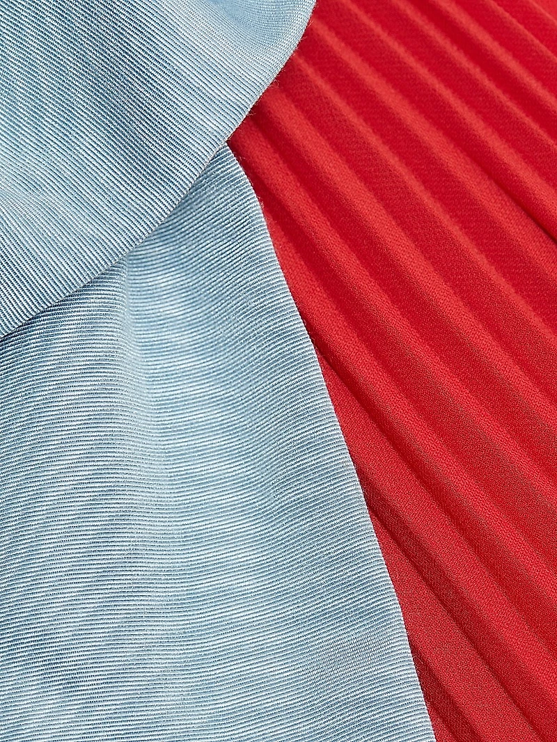 Minneli Plissé Halterneck Maxi Dress