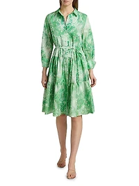 Jelani Collared Cotton Knee-Length Dress