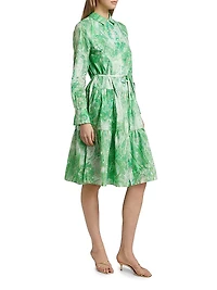 Jelani Collared Cotton Knee-Length Dress