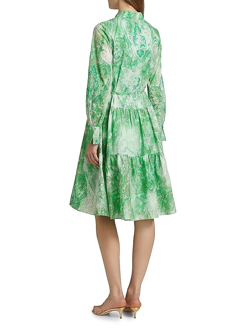 Jelani Collared Cotton Knee-Length Dress