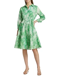 Jelani Collared Cotton Knee-Length Dress