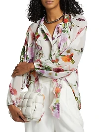 Galen Floral Tie-Neck Blouse
