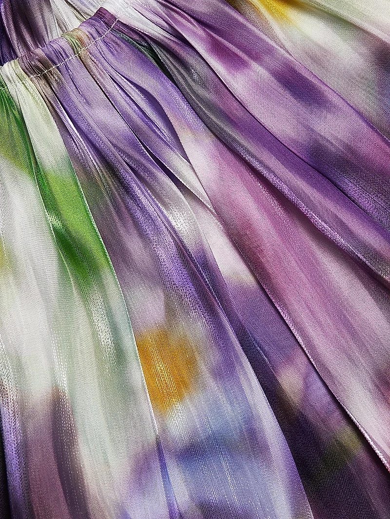 Vesey Floral Metallic-Satin Off-The-Shoulder Blouse