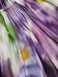 Vesey Floral Metallic-Satin Off-The-Shoulder Blouse