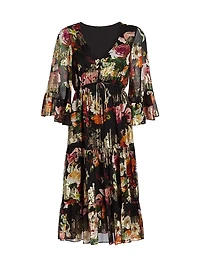 Limone Floral Silk-Blend dress