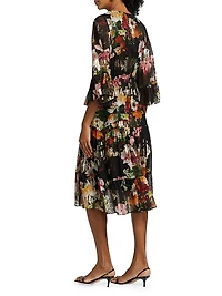 Limone Floral Silk-Blend dress