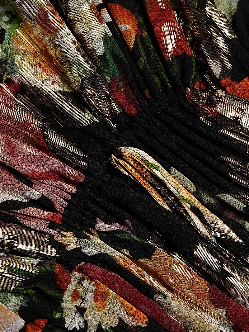 Limone Floral Silk-Blend dress