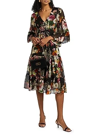 Limone Floral Silk-Blend dress