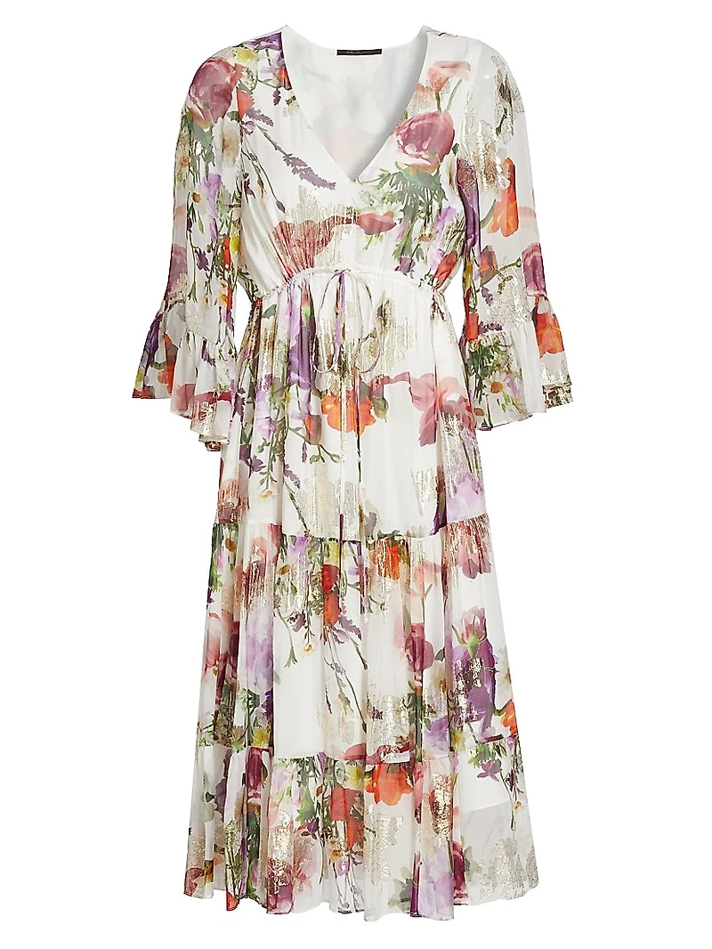 Limone Floral Silk-Blend dress