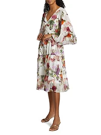 Limone Floral Silk-Blend dress