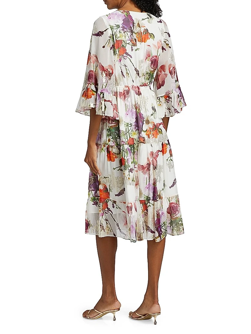 Limone Floral Silk-Blend dress