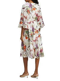 Limone Floral Silk-Blend dress