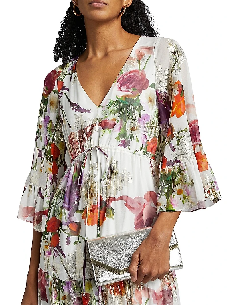 Limone Floral Silk-Blend dress