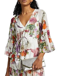 Limone Floral Silk-Blend dress