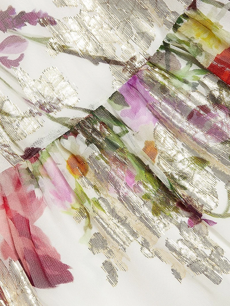 Limone Floral Silk-Blend dress