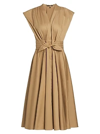 Kiernan Cotton-Blend Tie-Waist Midi-Dress