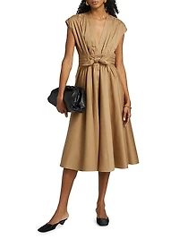 Kiernan Cotton-Blend Tie-Waist Midi-Dress