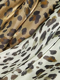 Ombré Animal-Print Satin Straight-Leg Pants