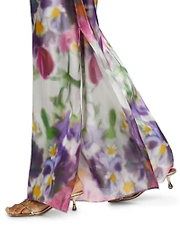 Atiya Floral Satin Wide-Leg Pants