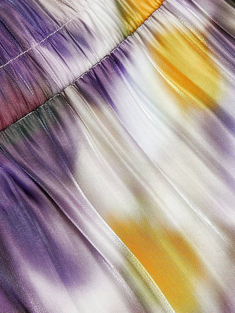 Atiya Floral Satin Wide-Leg Pants