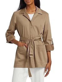 Veda Cotton-Blend Belted Jacket