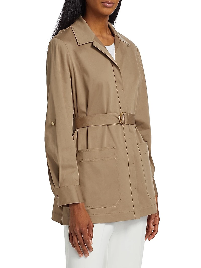Veda Cotton-Blend Belted Jacket