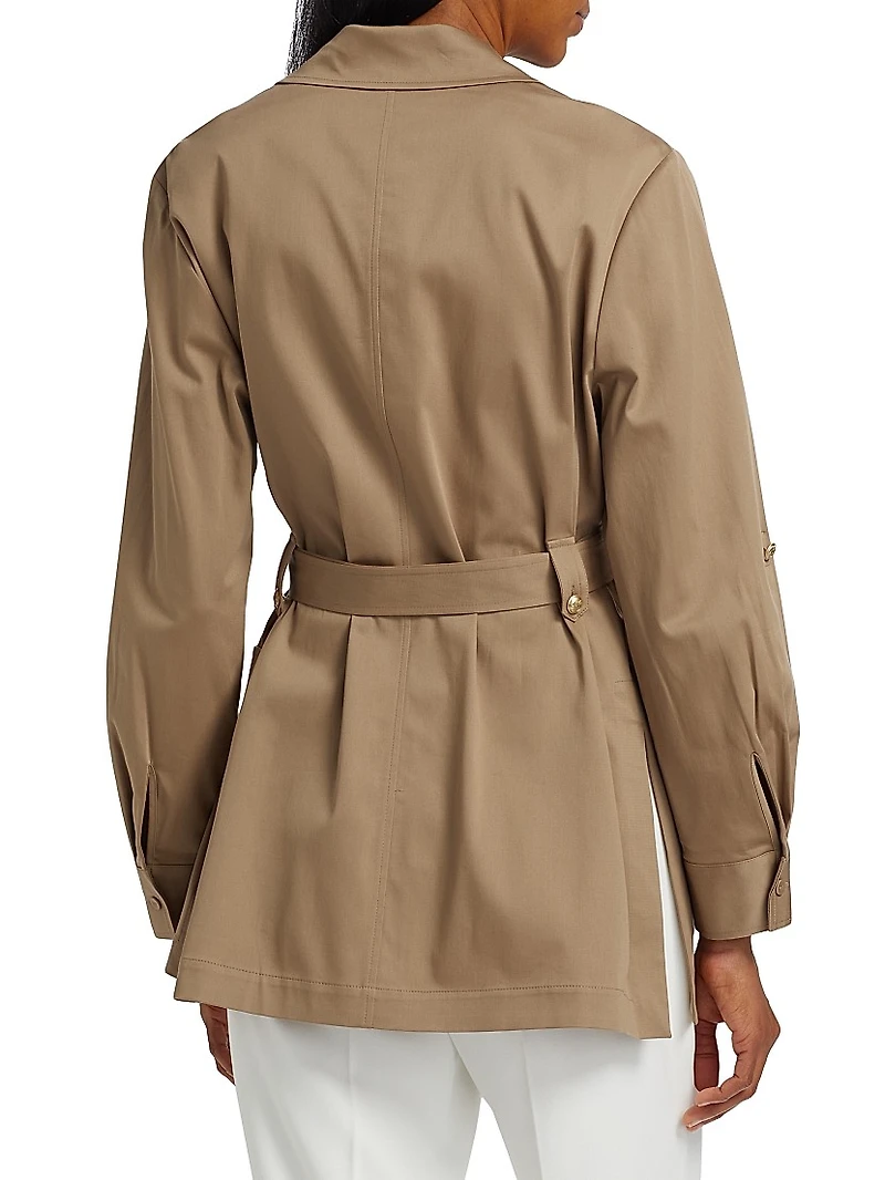 Veda Cotton-Blend Belted Jacket