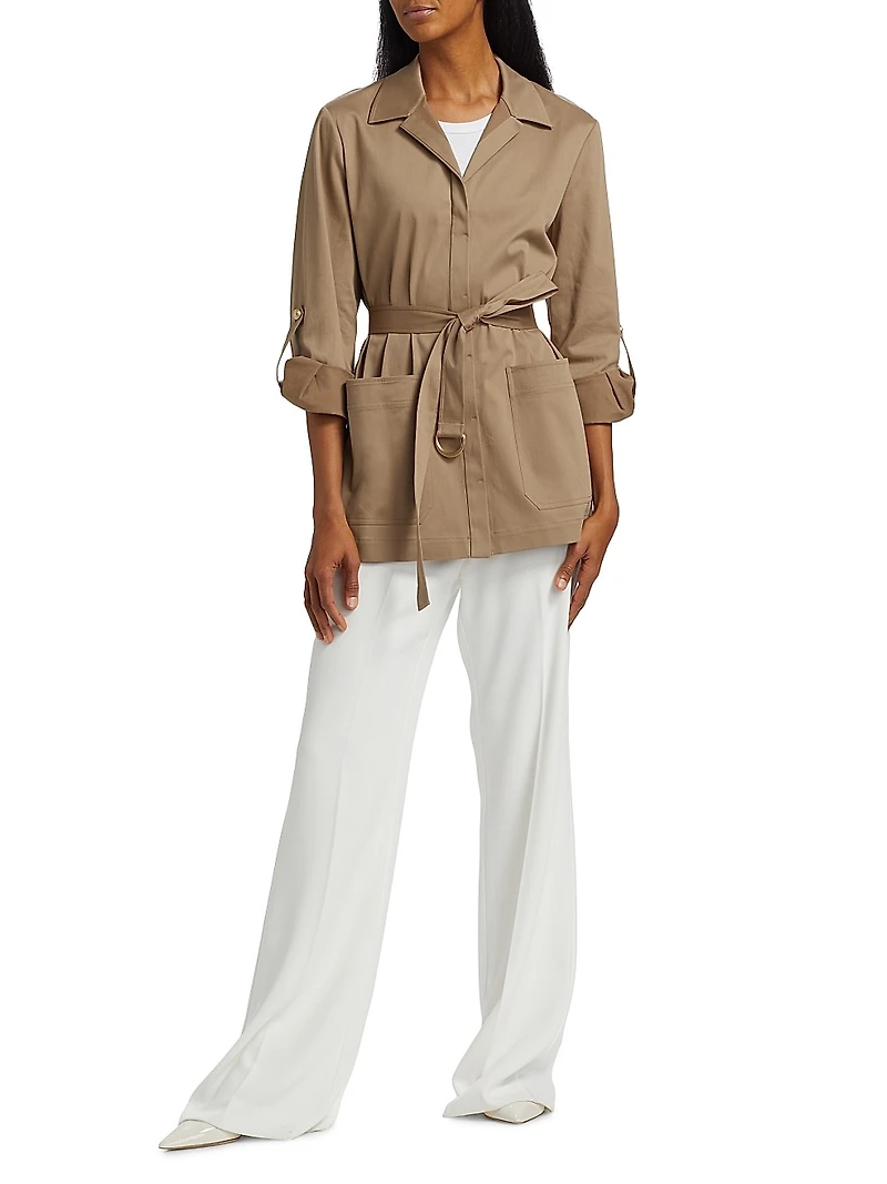 Veda Cotton-Blend Belted Jacket