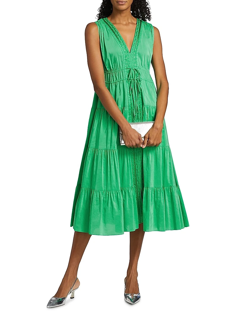 Edison V-Neck Midi-Dress