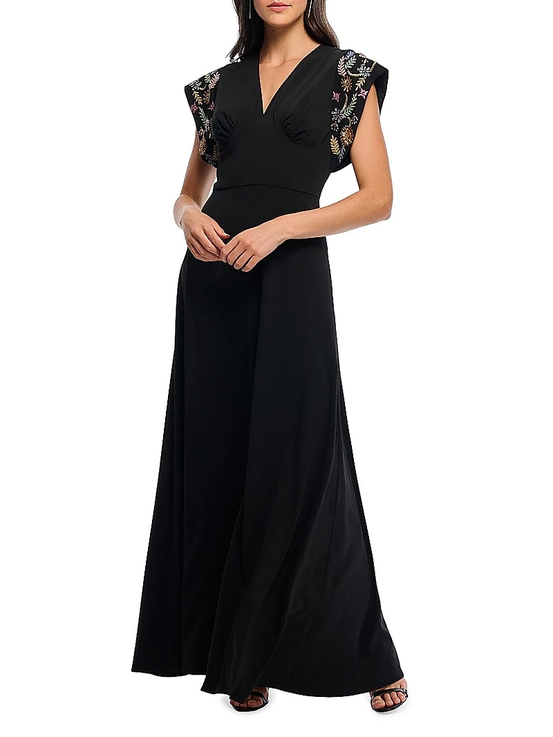 Matassa Embellished Cap-Sleeve Maxi Dress