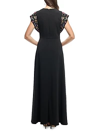 Matassa Embellished Cap-Sleeve Maxi Dress