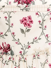 Barbara Orquidea Embellished Linen Minidress