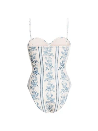 Ébano Bougainvillea Sweetheart Neck One-Piece Swimsuit