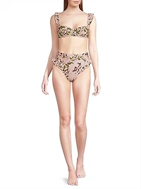 Kiwi Embroidered Bikini Top