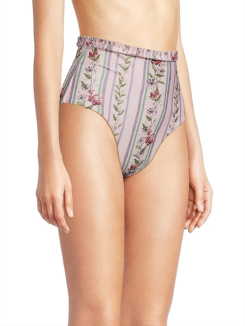 Nopal Floral Stripe Bikini Bottom