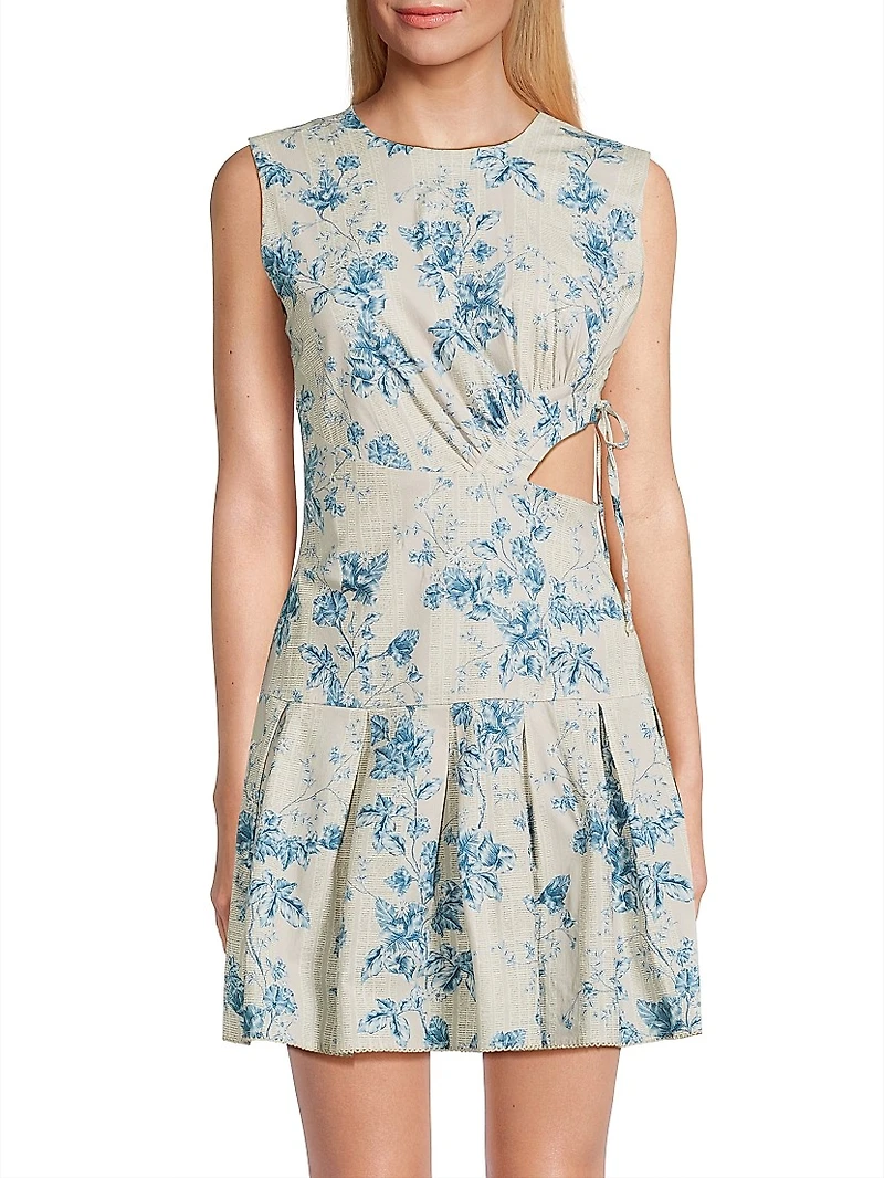 Otoño Cut-Out Pleated Minidress