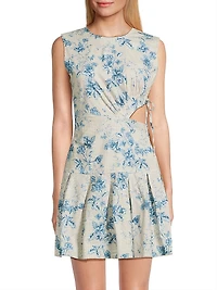 Otoño Cut-Out Pleated Minidress