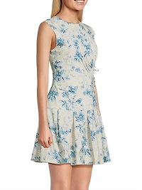 Otoño Cut-Out Pleated Minidress