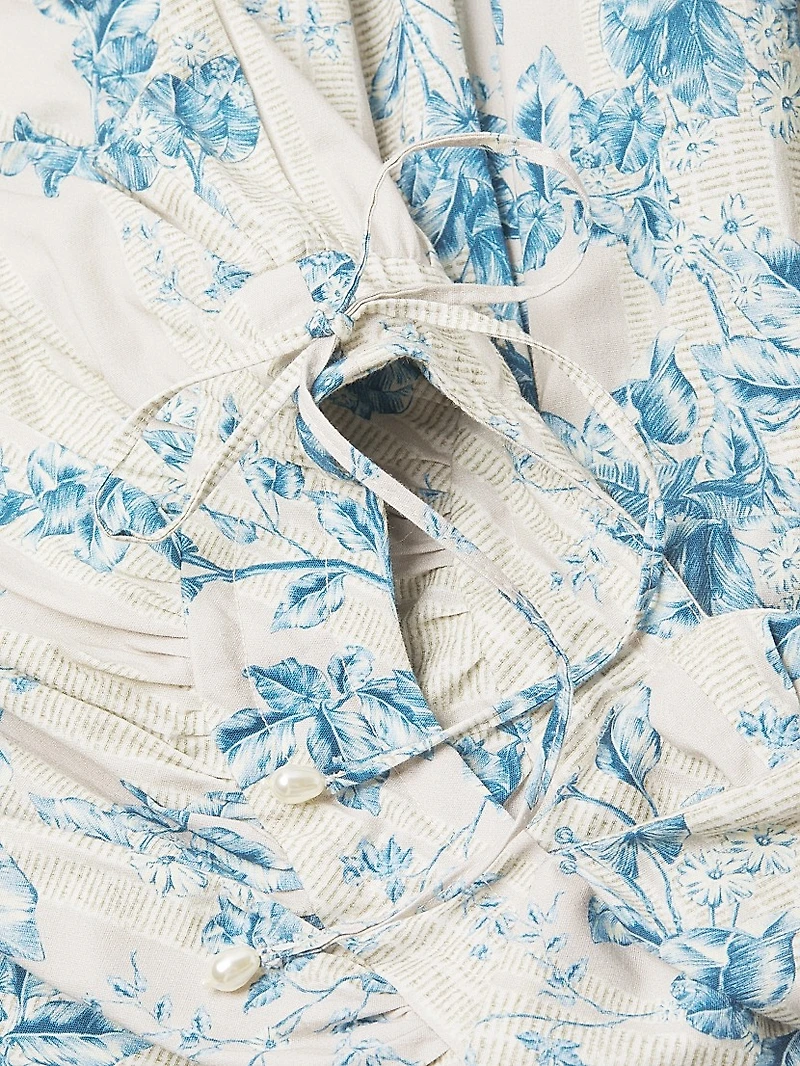 Otoño Cut-Out Pleated Minidress