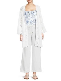 Brailey Eyelet Cover-Up Shirt