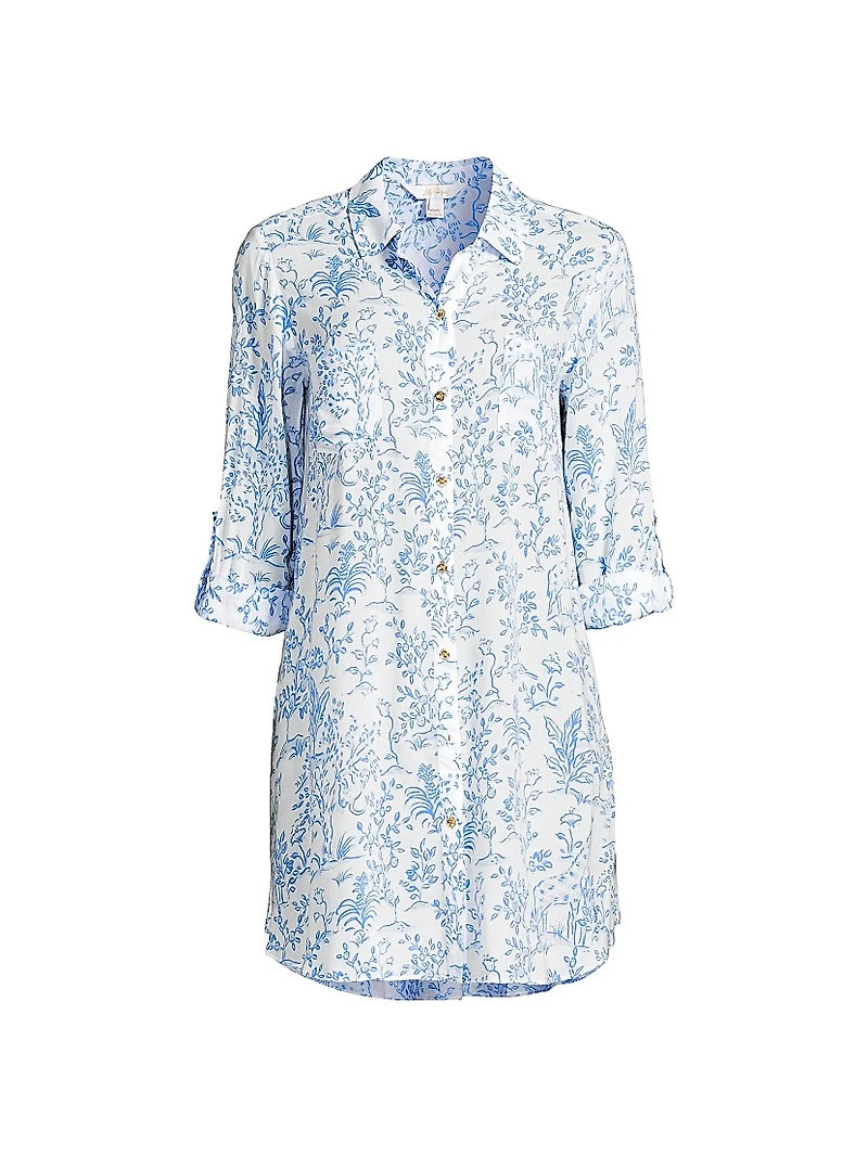 Natalie Floral Cover-Up Shirtdress