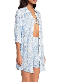 Natalie Floral Cover-Up Shirtdress