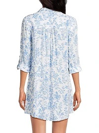 Natalie Floral Cover-Up Shirtdress