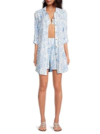 Natalie Floral Cover-Up Shirtdress