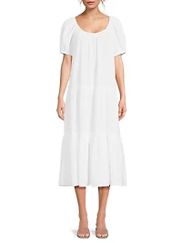 Zemimi Crinkled Cover-Up Midi-Dress