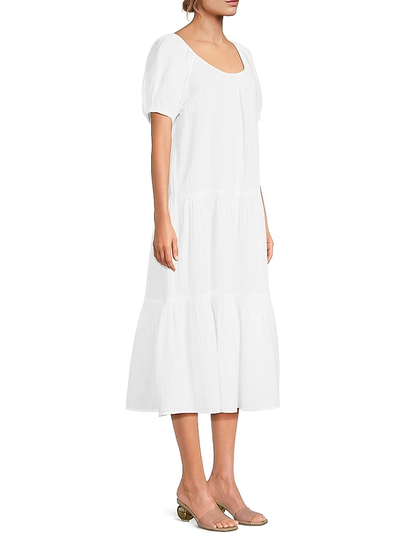Zemimi Crinkled Cover-Up Midi-Dress