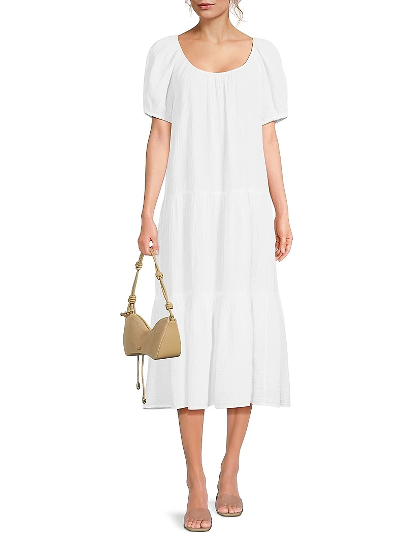Zemimi Crinkled Cover-Up Midi-Dress